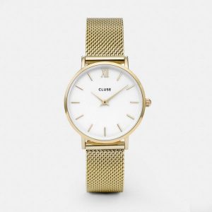Cluse Damenuhr Minuit Mesh Gold CW0101203007