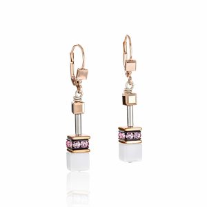Coeur de Lion Ohrringe GeoCUBE® roségold weiß & hellrosa 4013201920