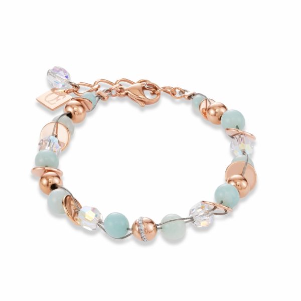 Coeur De Lion Armband Twisted Pearls 499330 0522 Amazonit Mintgrun Topas