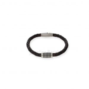 Boccia Titanium Lederarmband Braun 0347-0421