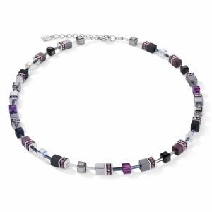 Coeur de Lion Halskette GeoCUBE® medium Amethyst 501110.0824.0