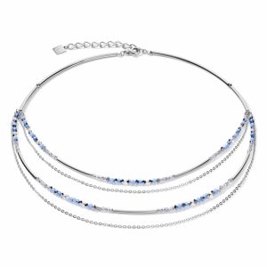 Coeur de Lion Halskette fine Waterfall Silber-Hellblau 504010.0720