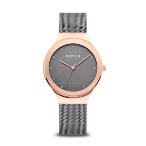 Bering Damenuhr Classic Grau- Roségold 12934-369