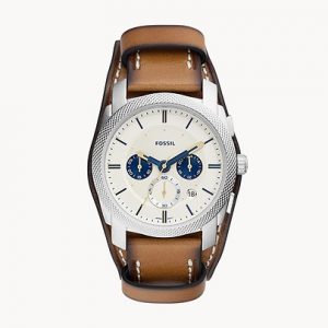 Fossil Herrenuhr Chronograph Machine Leder hellbraun FS5922