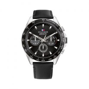 Tommy Hilfiger Owen Lederarmband-Uhr Schwarz 1791964